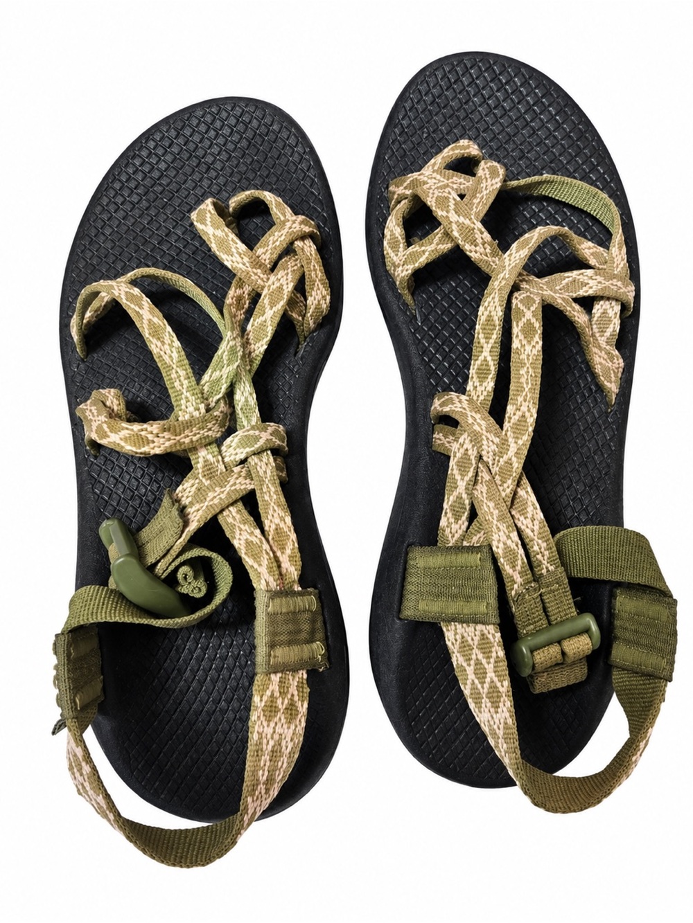 Chaco Strappy Outdoor Sandals in Black and Olive